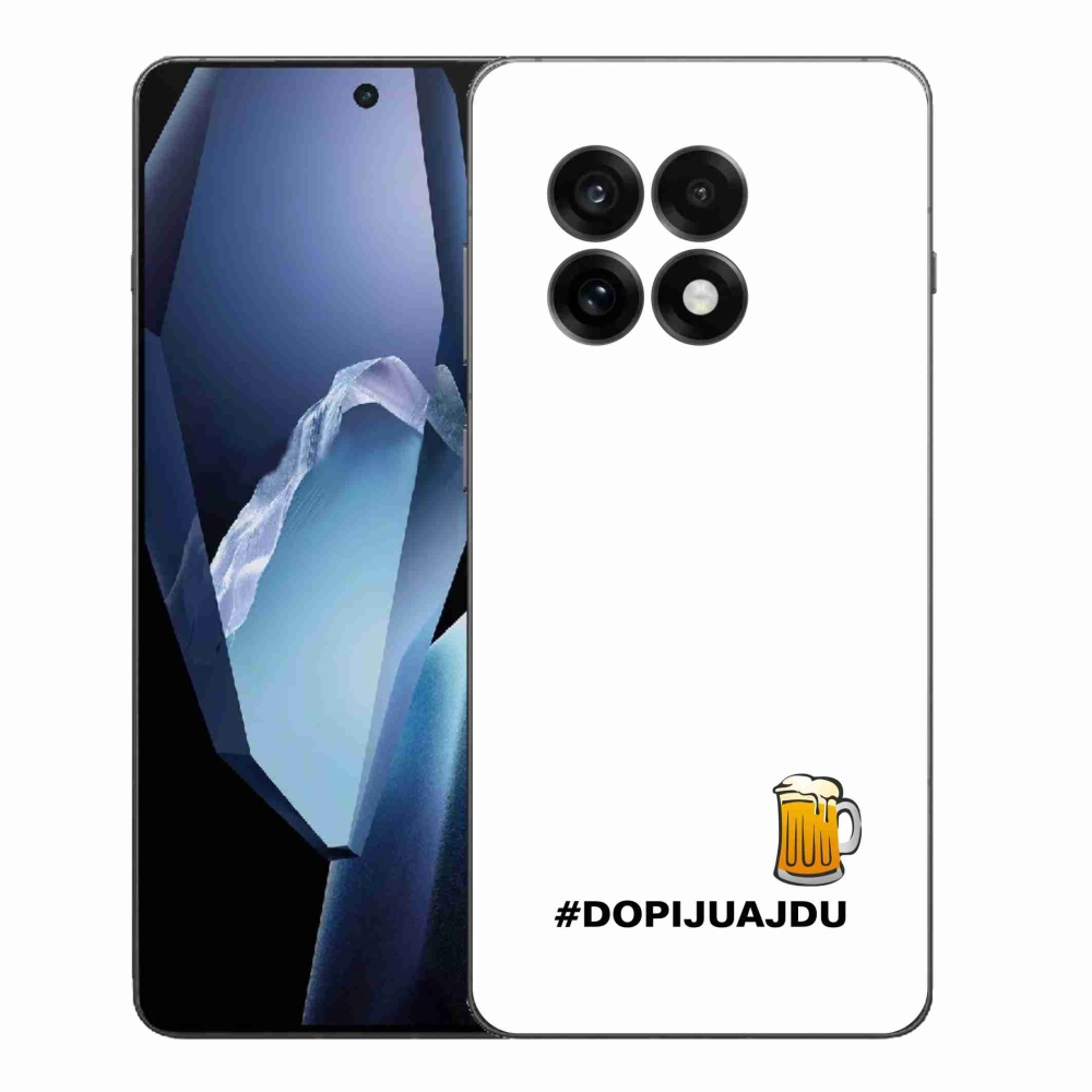 Gélový kryt mmCase na One Plus 13R - pivný motív 1 biele pozadie