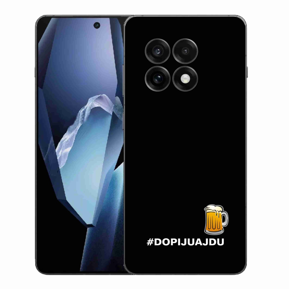 Gélový kryt mmCase na One Plus 13R - pivný motív 1 čierne pozadie