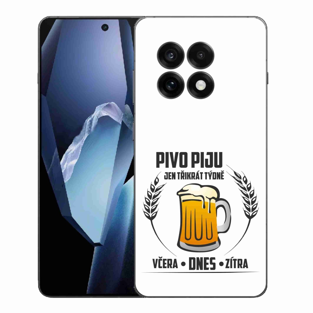 Gélový kryt mmCase na One Plus 13R - pivný motív biele pozadie