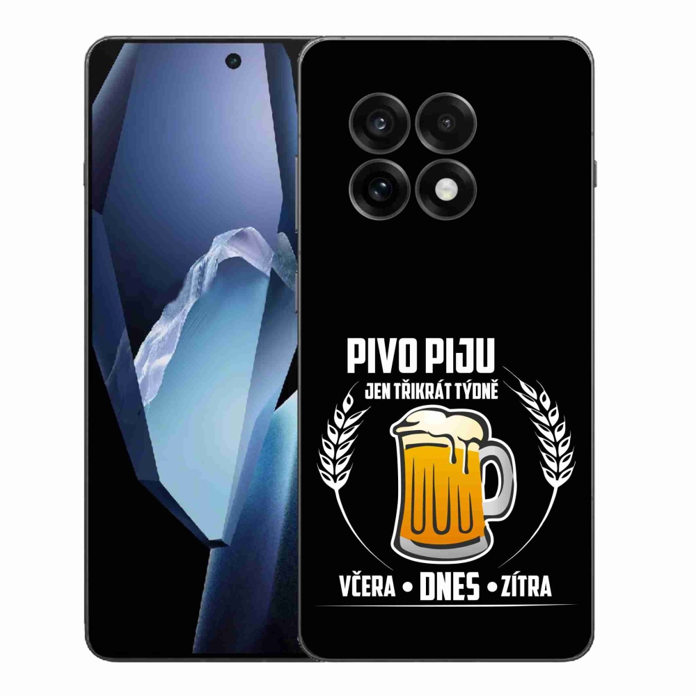 Gélový kryt mmCase na One Plus 13R - pivný motív čierne pozadie