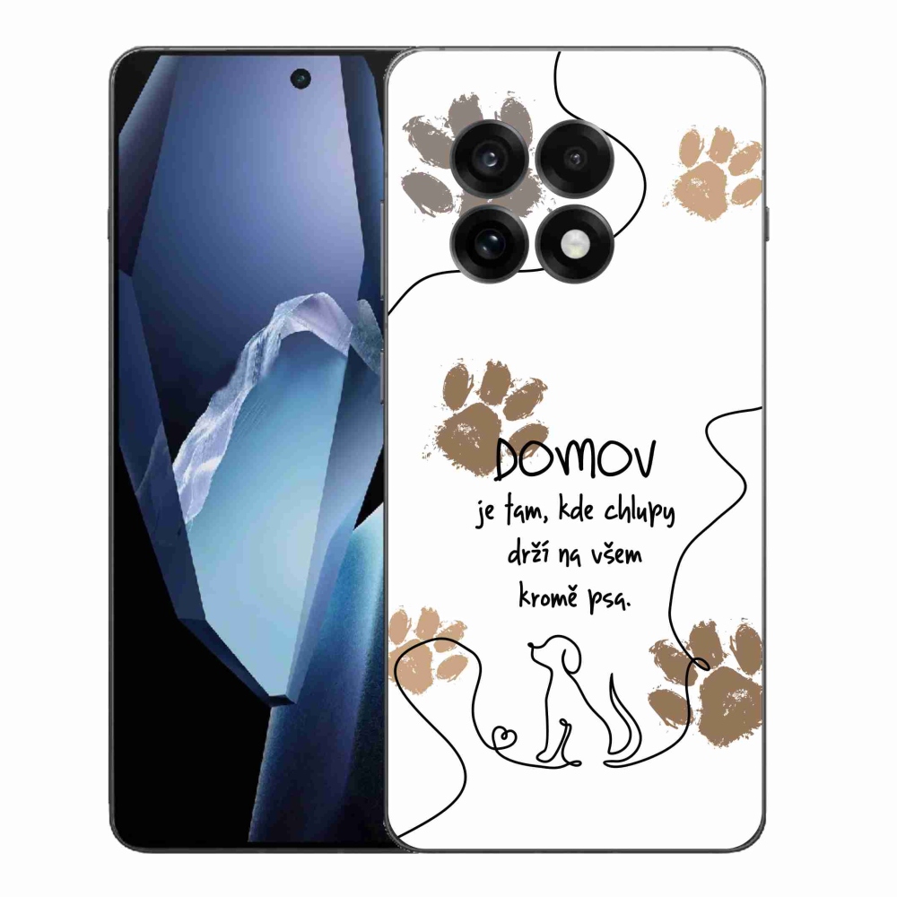 Gélový kryt mmCase na One Plus 13R - psí motív biele pozadie