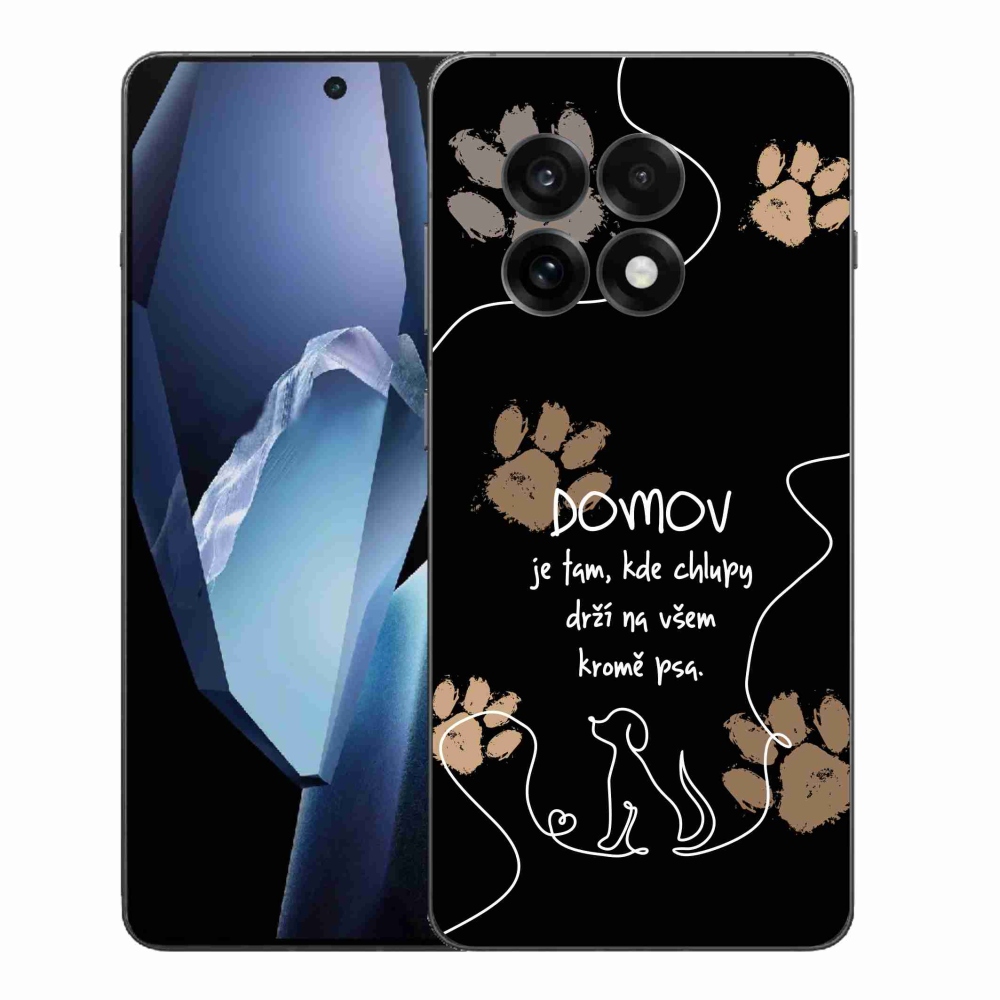 Gélový kryt mmCase na One Plus 13R - psí motív čierne pozadie