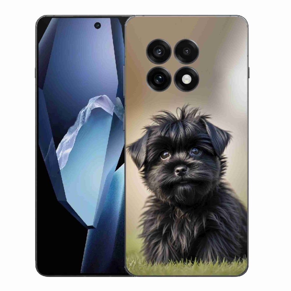 Gélový kryt mmCase na One Plus 13R - roztomilý čierny psík