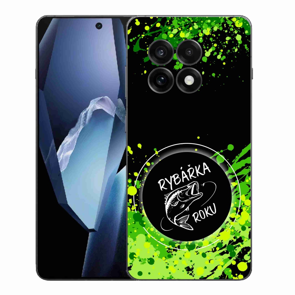 Gélový kryt mmCase na One Plus 13R - rybárka roku čierne pozadie