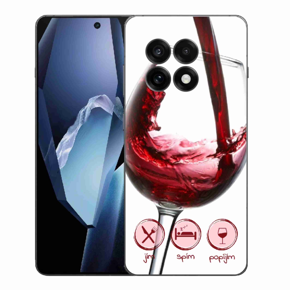 Gélový kryt mmCase na One Plus 13R - pohár vína červené