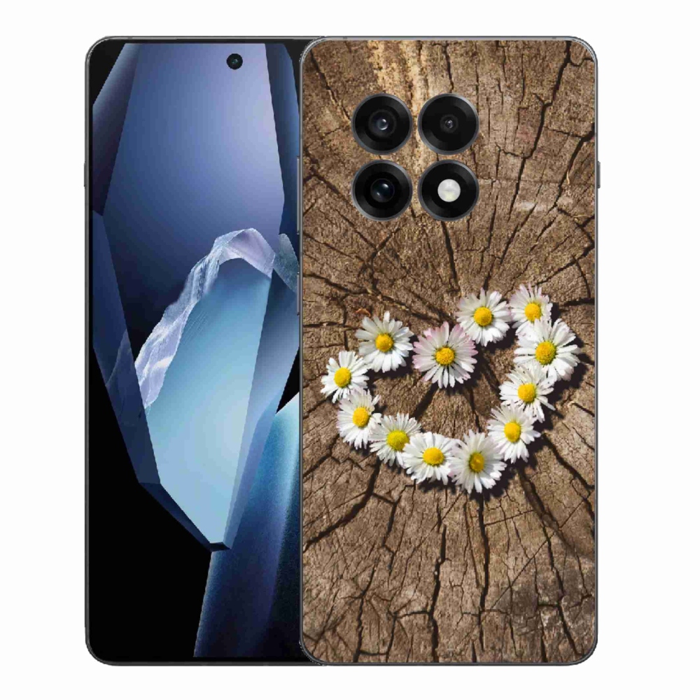 Gélový kryt mmCase na One Plus 13R - srdce z margaréty