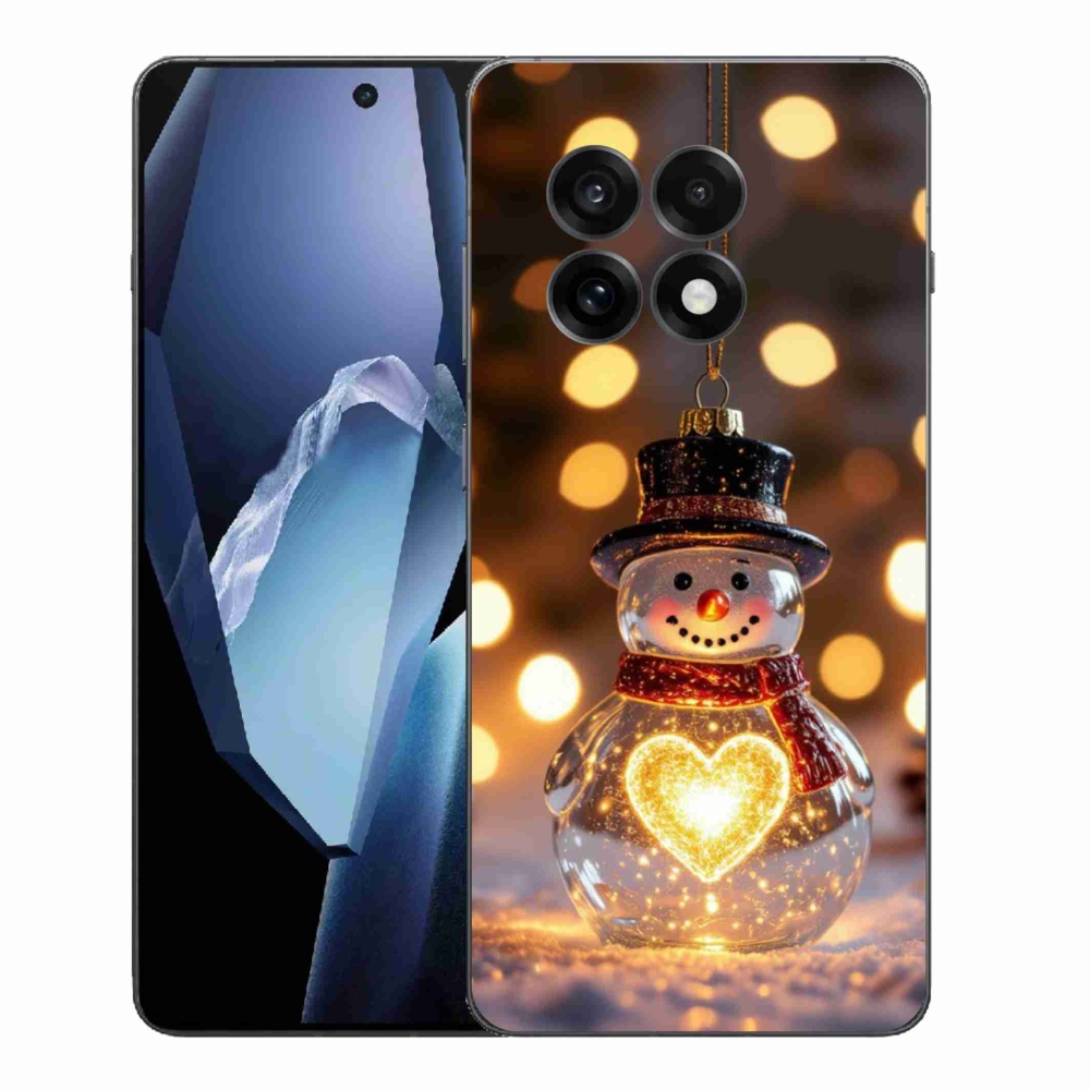 Gélový kryt mmCase na One Plus 13R - svietiaci vianočný snehuliak