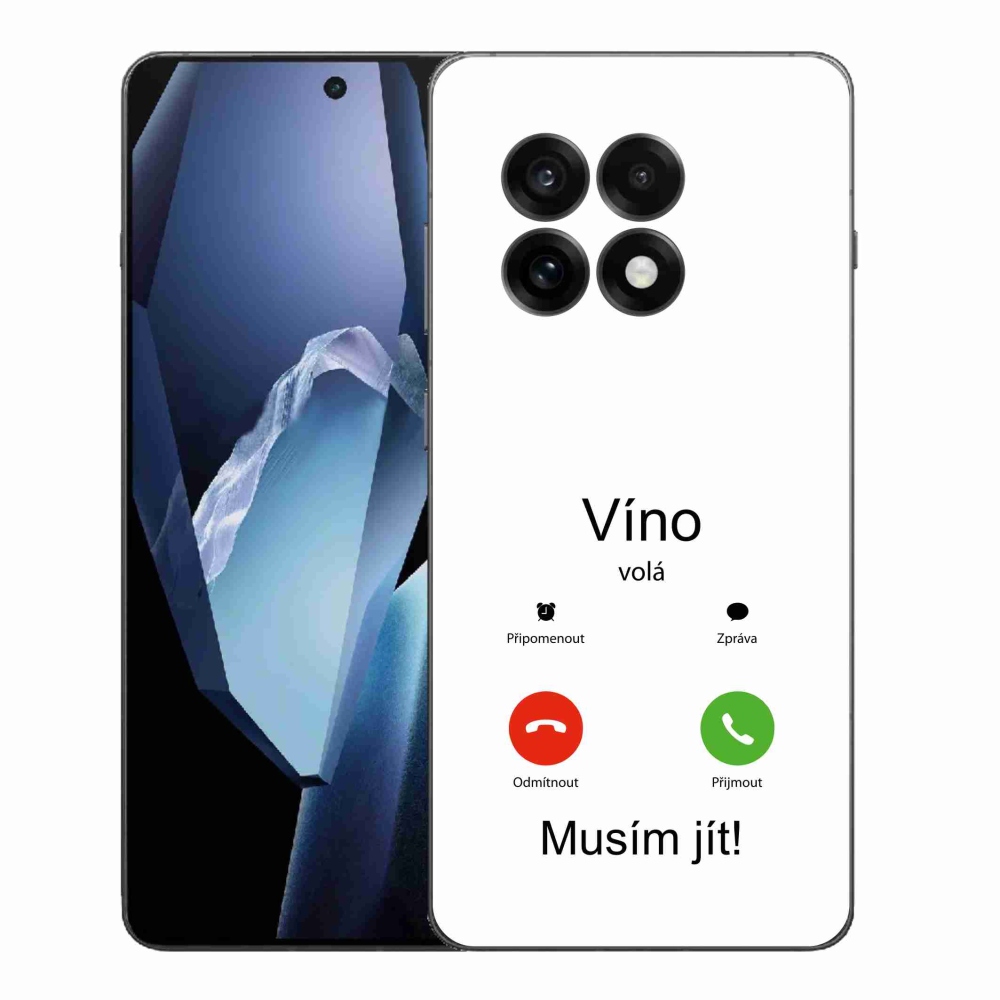 Gélový kryt mmCase na One Plus 13R - víno volá biele pozadie