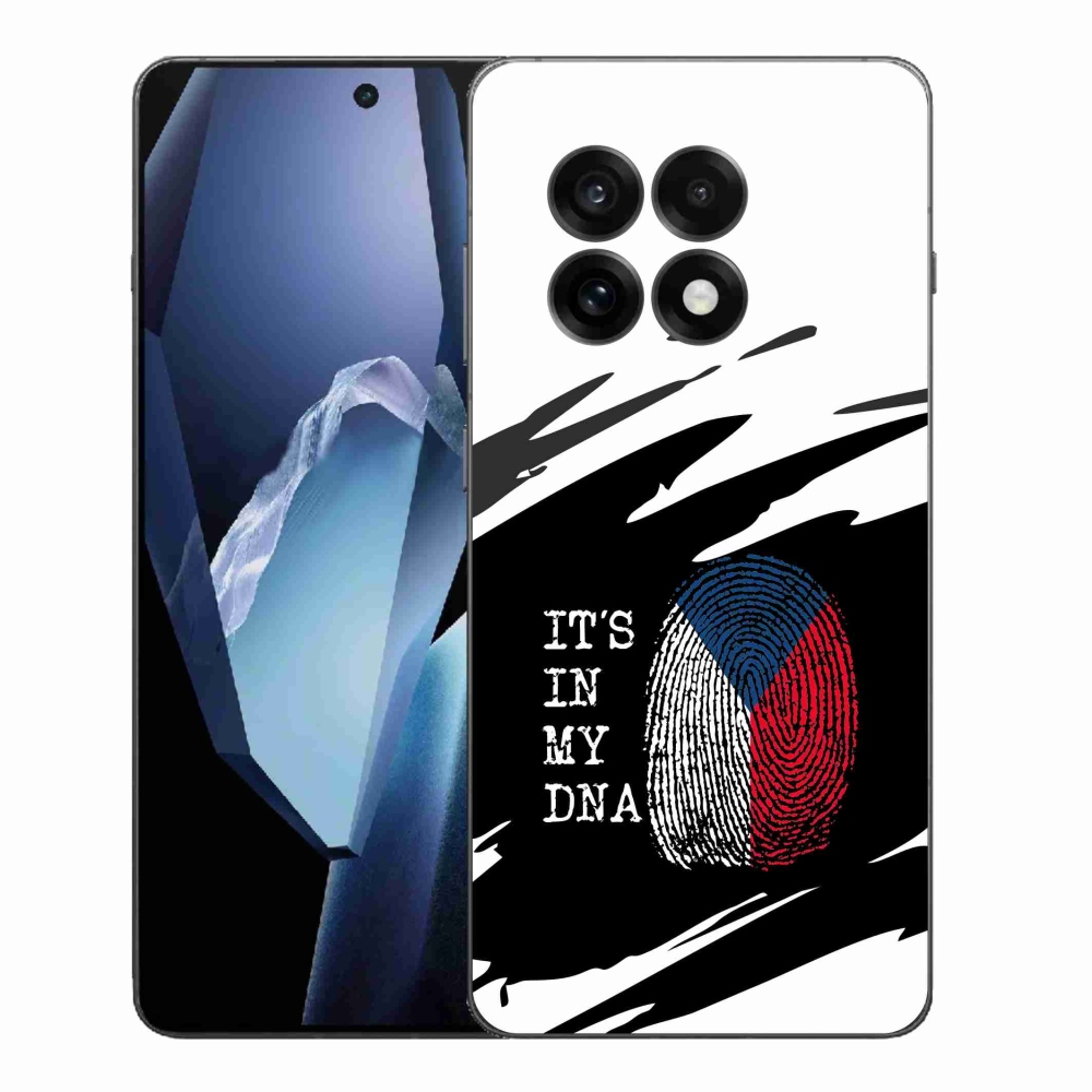 Gélový kryt mmCase na One Plus 13R - vlajka odtlačok prsta čiernobiele pozadie