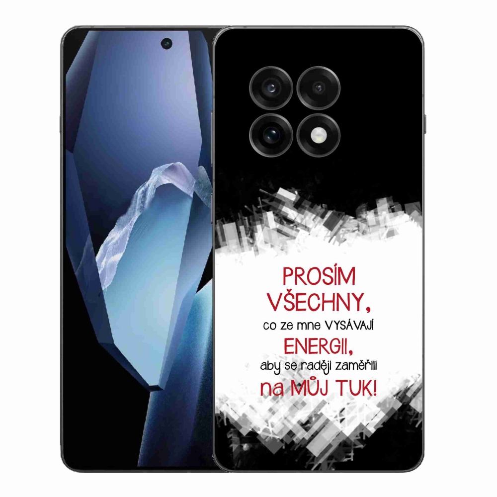 Gélový kryt mmCase na One Plus 13R - vtipný text 1 červený