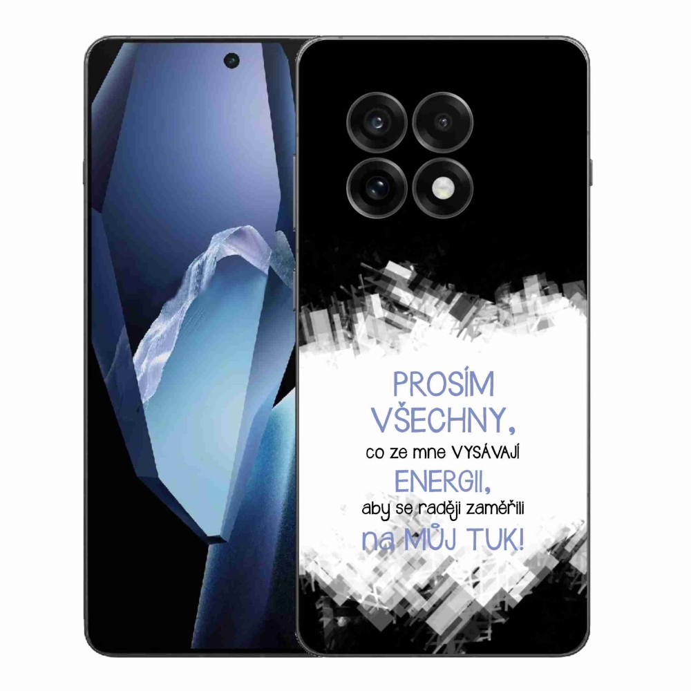 Gélový kryt mmCase na One Plus 13R - vtipný text 1 modrý