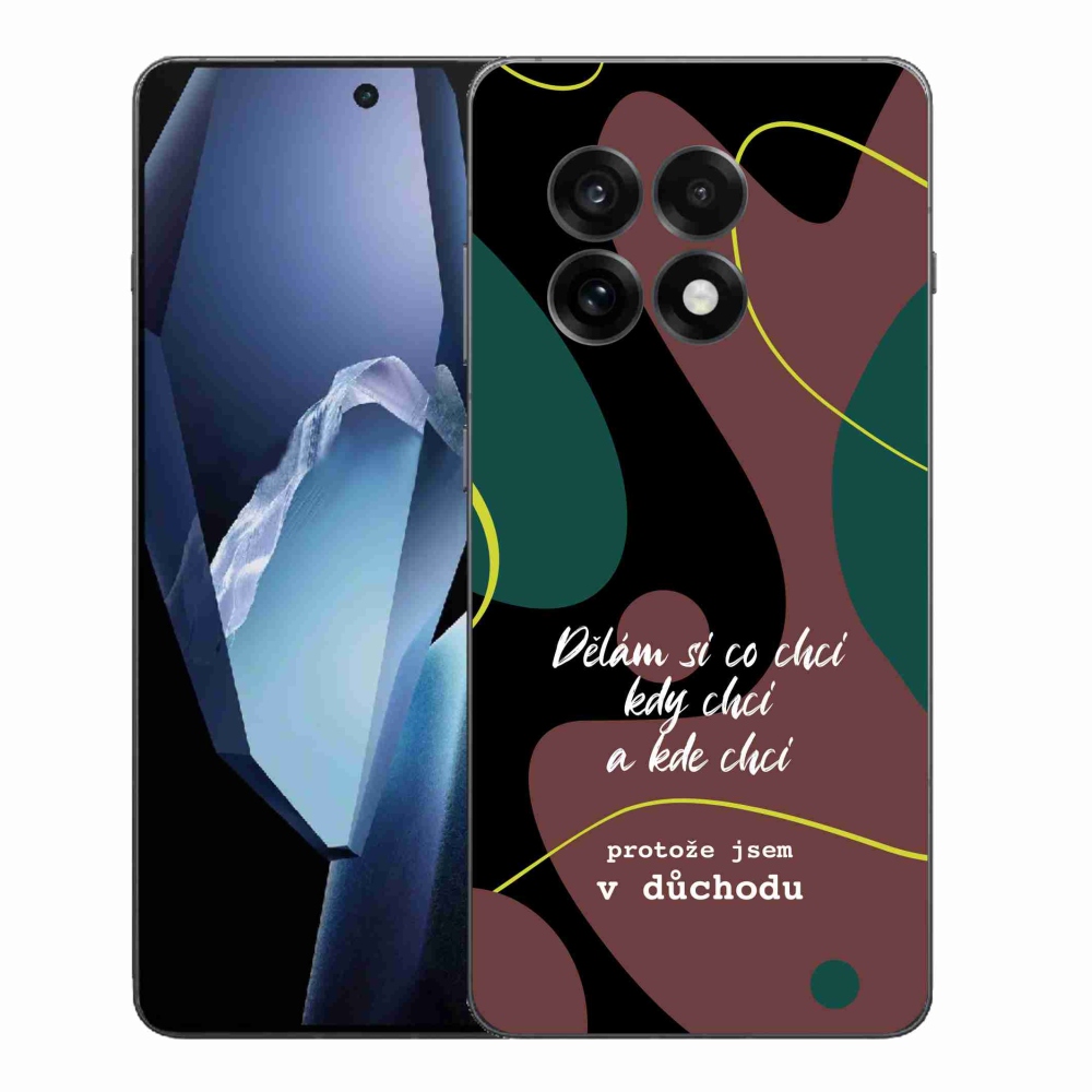 Gélový kryt mmCase na One Plus 13R - vtipný text 10 čierne pozadie