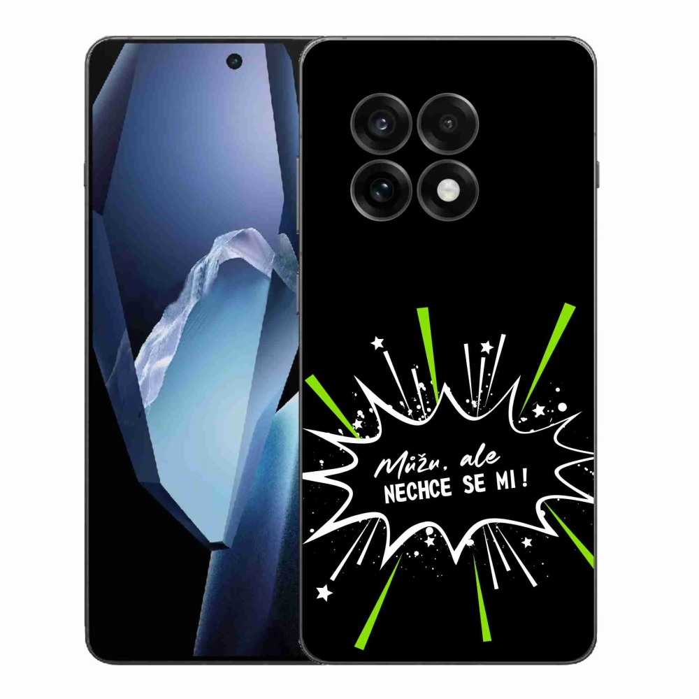 Gélový kryt mmCase na One Plus 13R - vtipný text 11 čierne pozadie