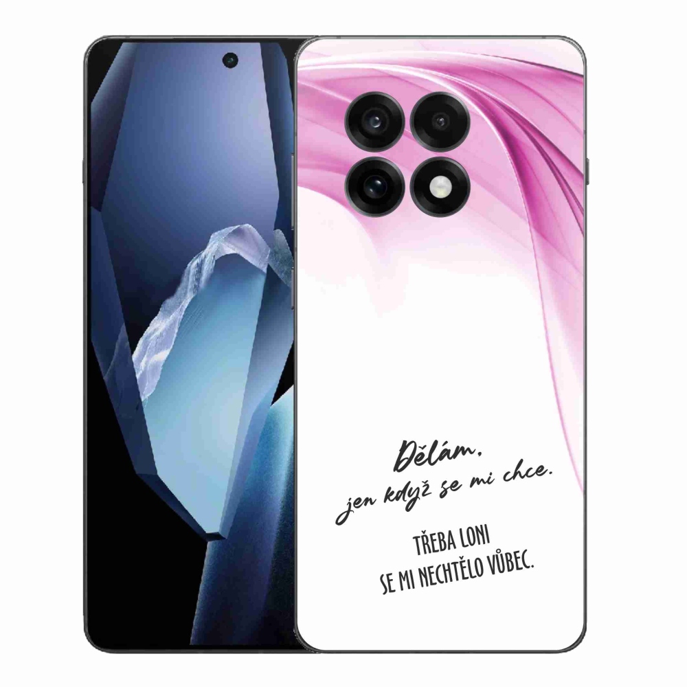 Gélový kryt mmCase na One Plus 13R - vtipný text 12 biele pozadie