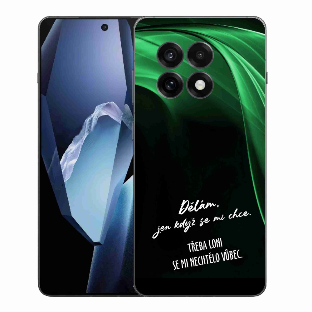 Gélový kryt mmCase na One Plus 13R - vtipný text 12 čierne pozadie
