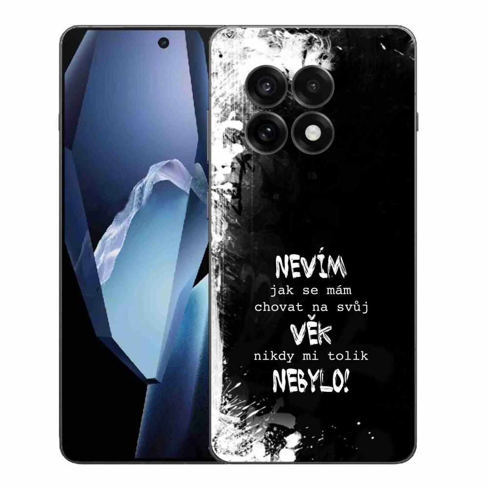 Gélový kryt mmCase na One Plus 13R - vtipný text 14 čierne pozadie