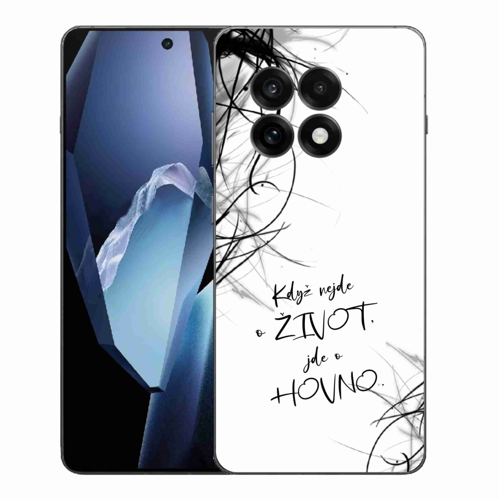 Gélový kryt mmCase na One Plus 13R - vtipný text 16 biele pozadie