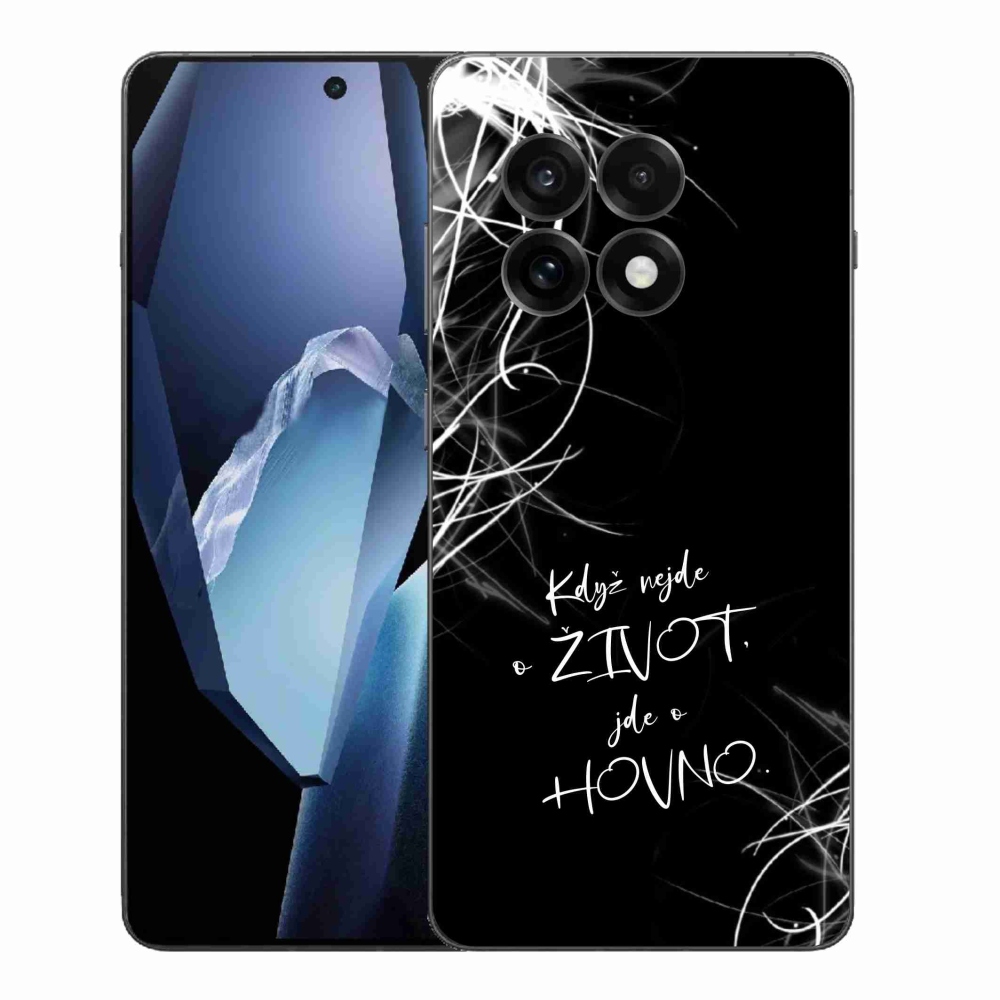 Gélový kryt mmCase na One Plus 13R - vtipný text 16 čierne pozadie