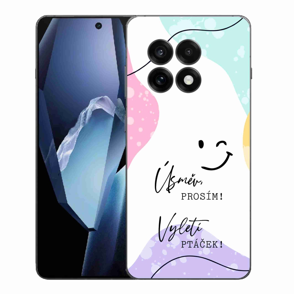 Gélový kryt mmCase na One Plus 13R - vtipný text 4 biele pozadie