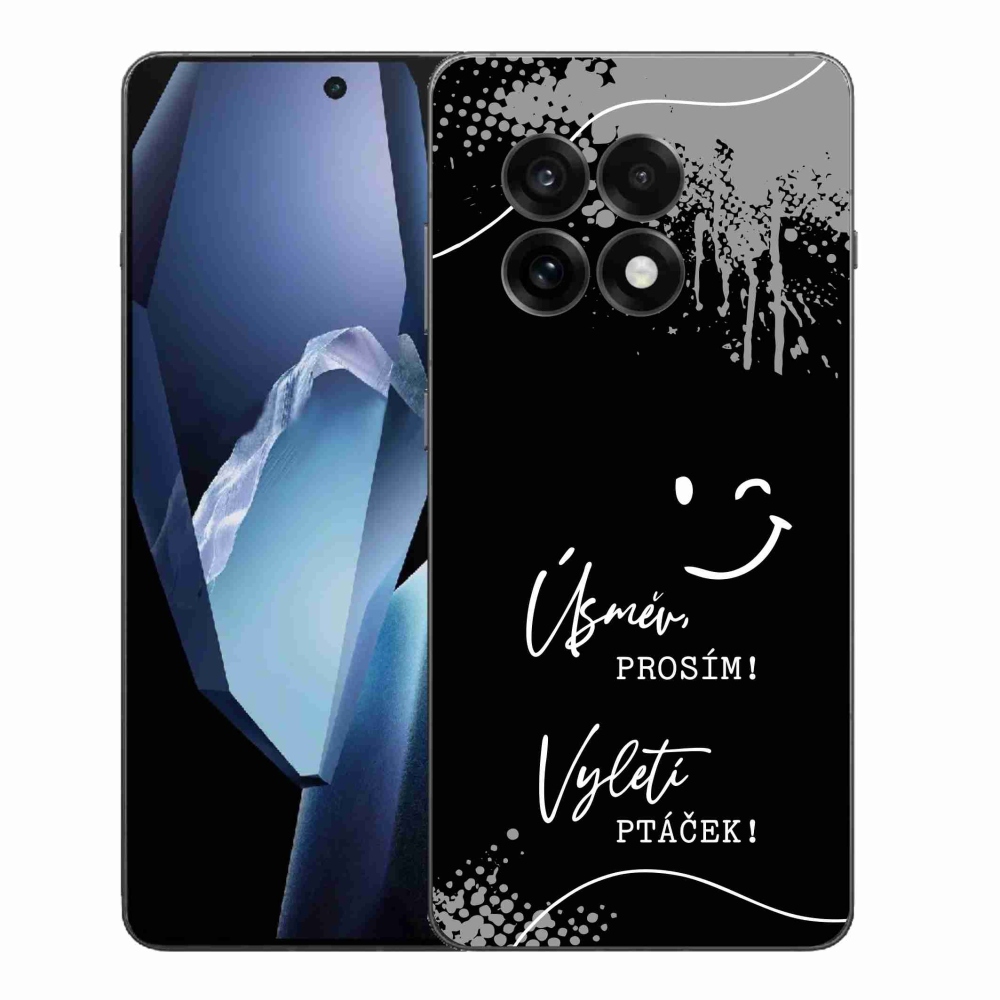 Gélový kryt mmCase na One Plus 13R - vtipný text 4 čierne pozadie