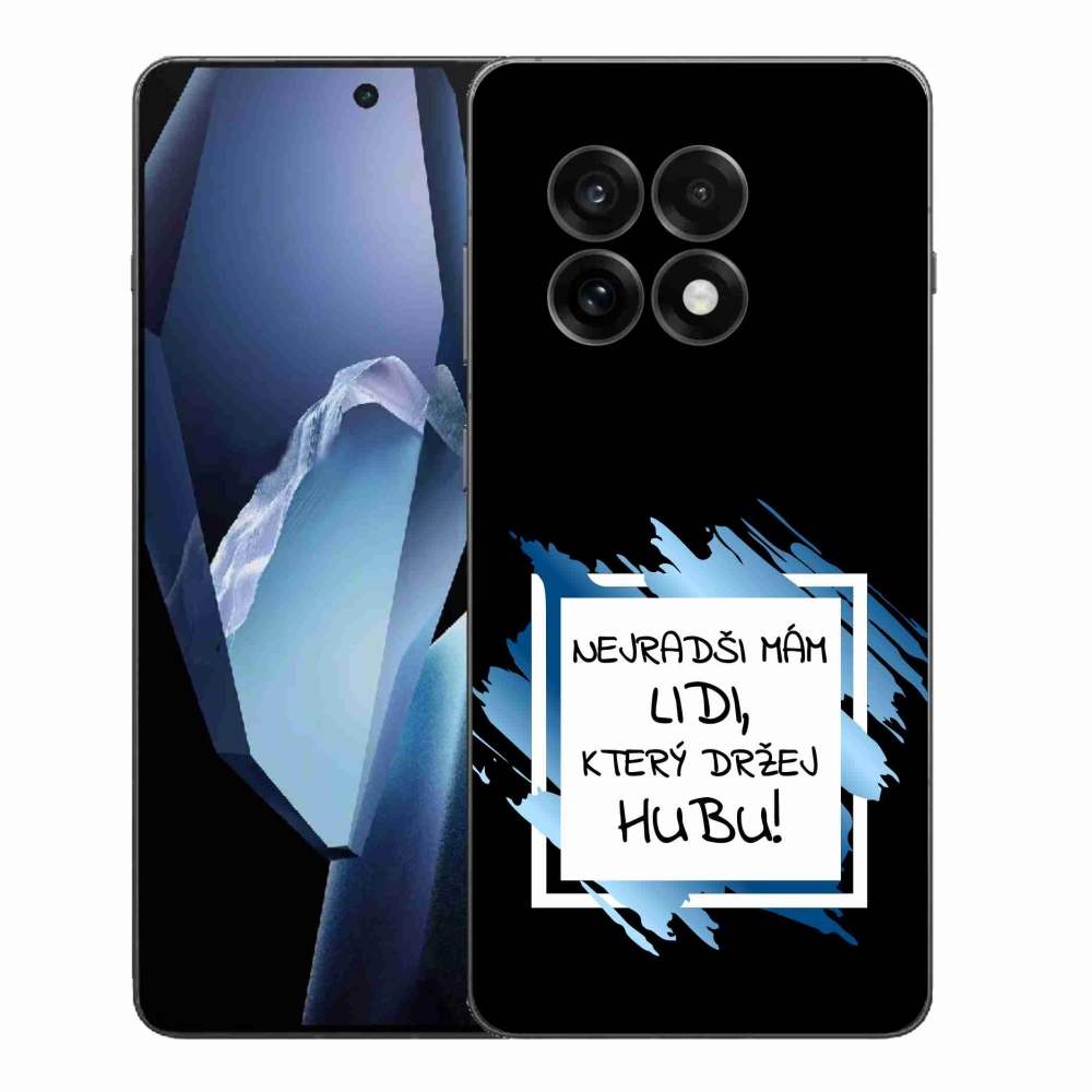 Gélový kryt mmCase na One Plus 13R - vtipný text 7 bieločierne pozadie