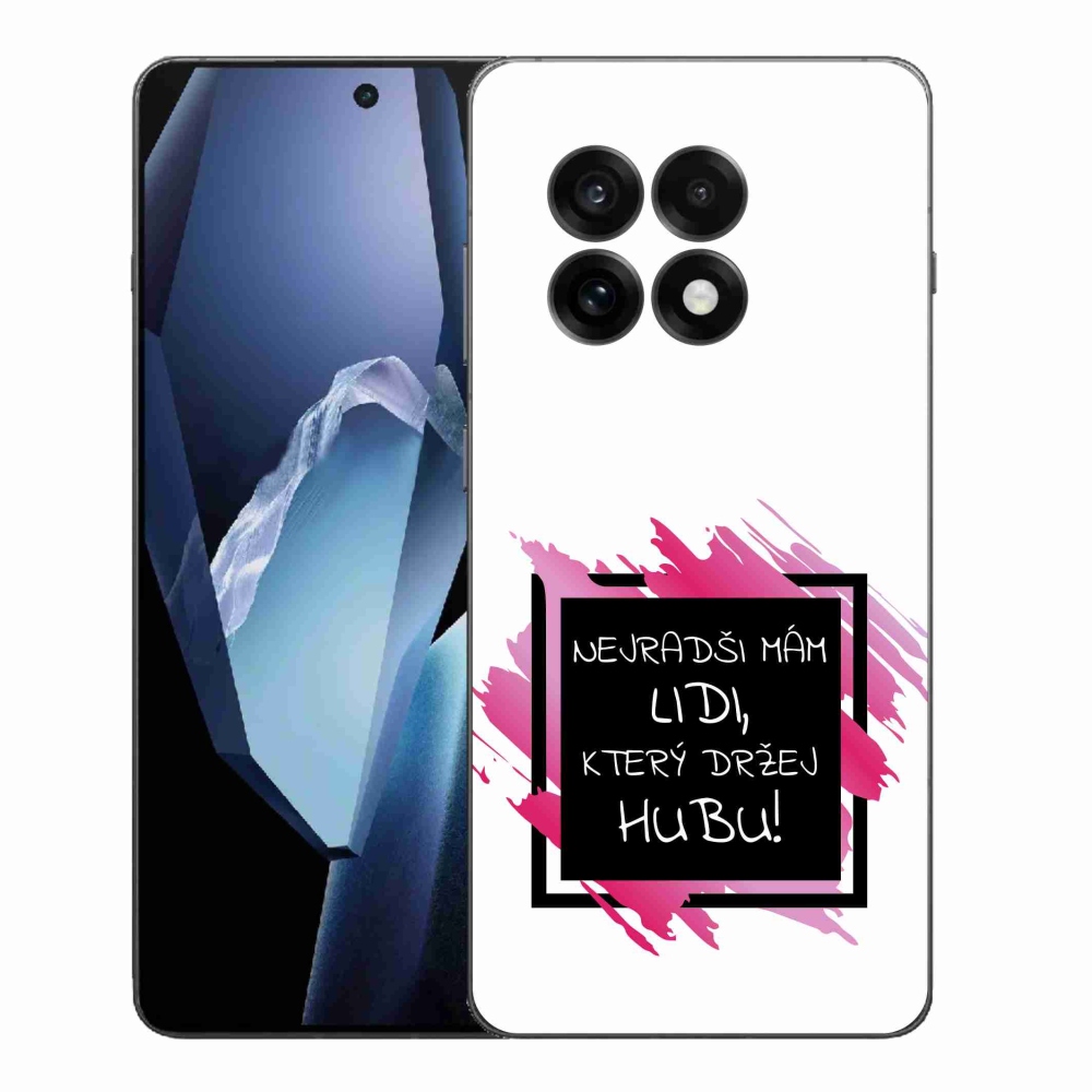 Gélový kryt mmCase na One Plus 13R - vtipný text 7 čiernobiele pozadie