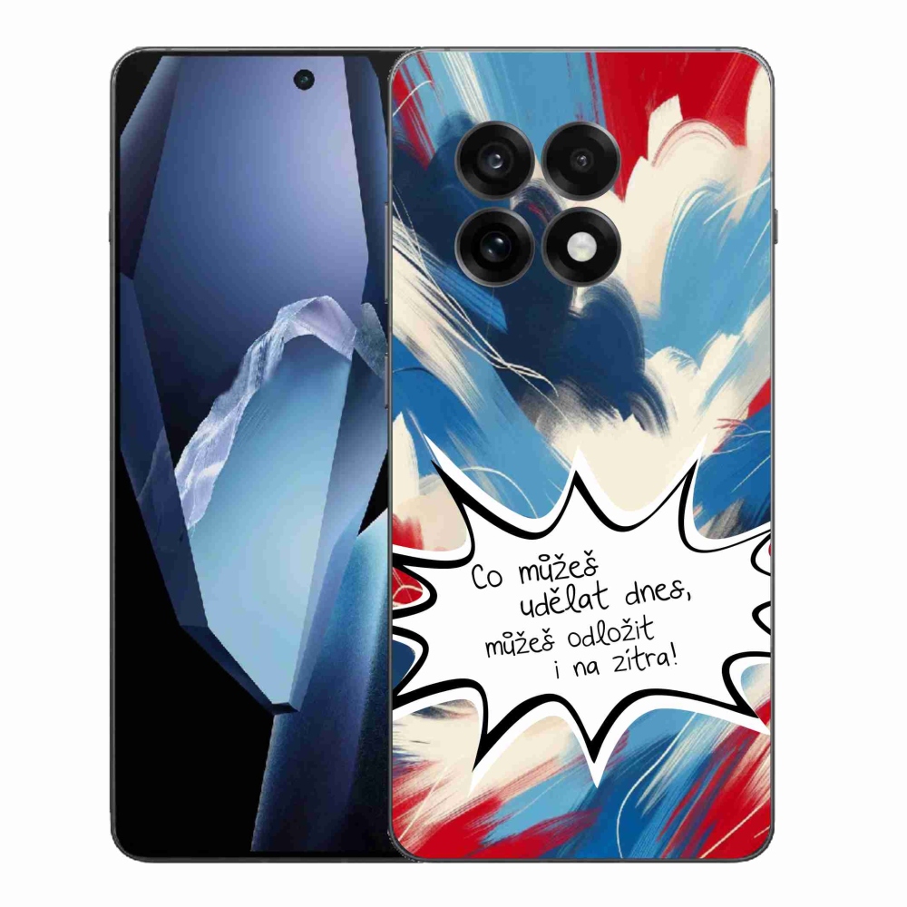 Gélový kryt mmCase na One Plus 13R - vtipný text 9 biele pozadie