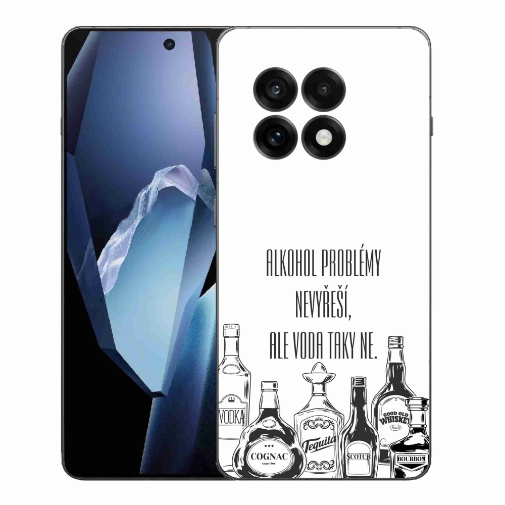 Gélový kryt mmCase na One Plus 13R - vtipný text biele pozadie