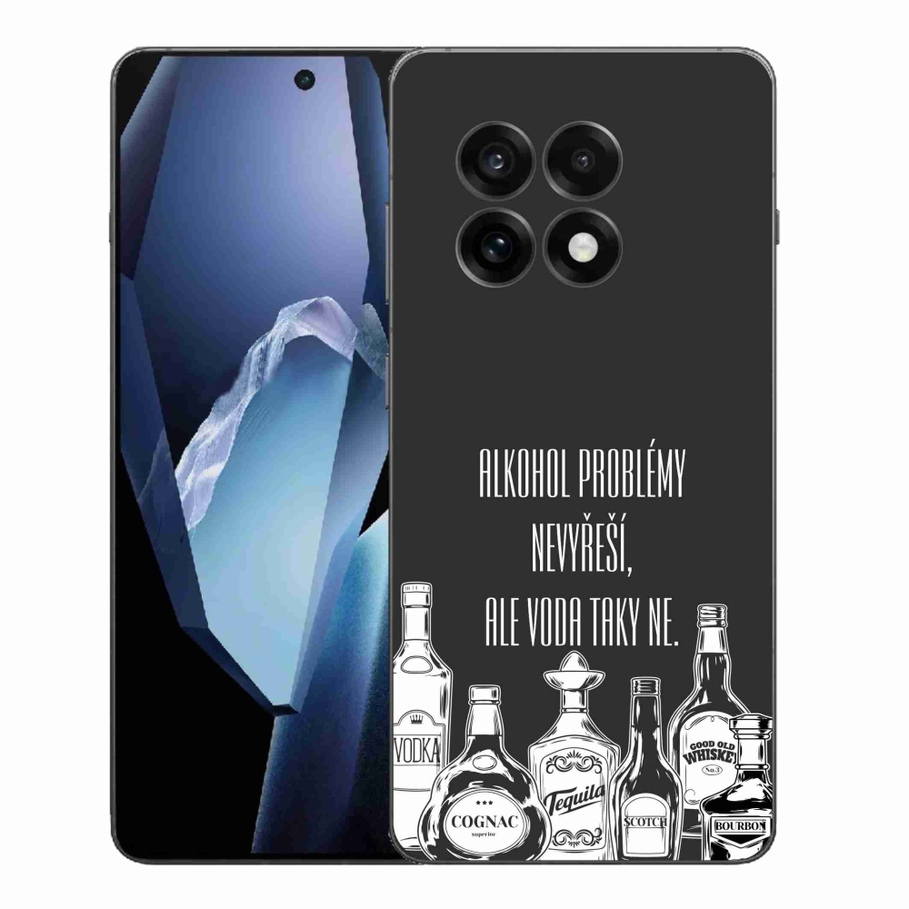 Gélový kryt mmCase na One Plus 13R - vtipný text čierne pozadie