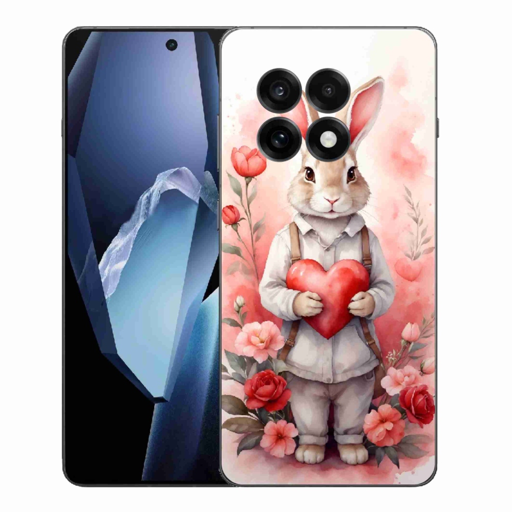 Gélový kryt mmCase na One Plus 13R - zajac so srdiečkom