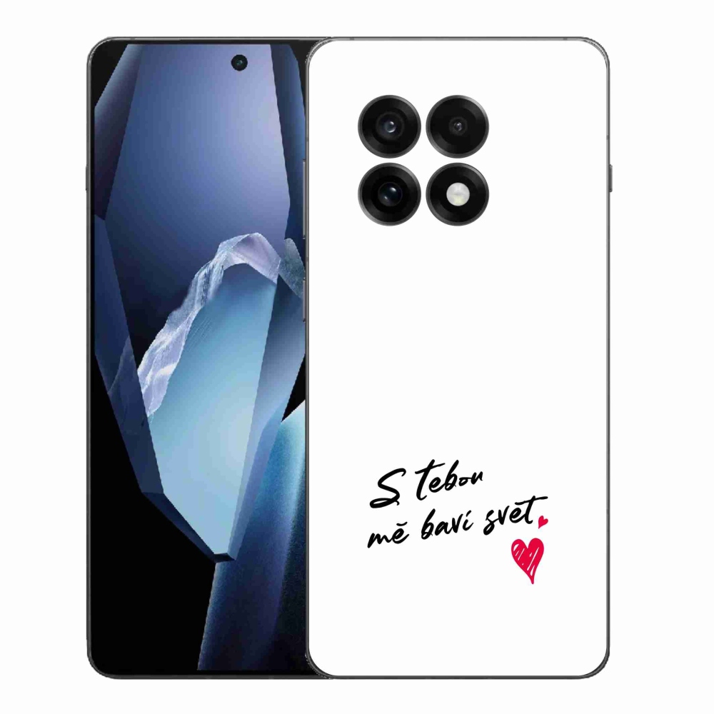 Gélový kryt mmCase na One Plus 13R - zamilovaný text 1 biele pozadie