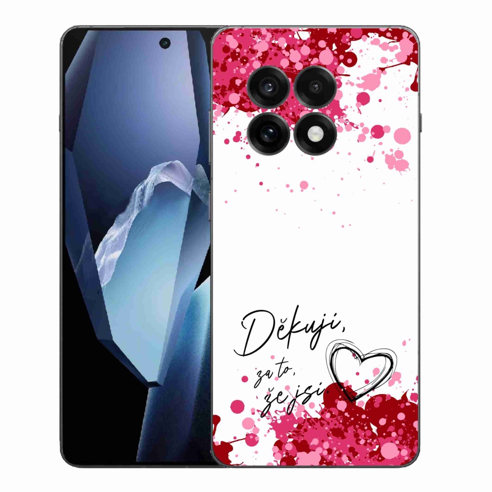 Gélový kryt mmCase na One Plus 13R - zamilovaný text 2 biele pozadie