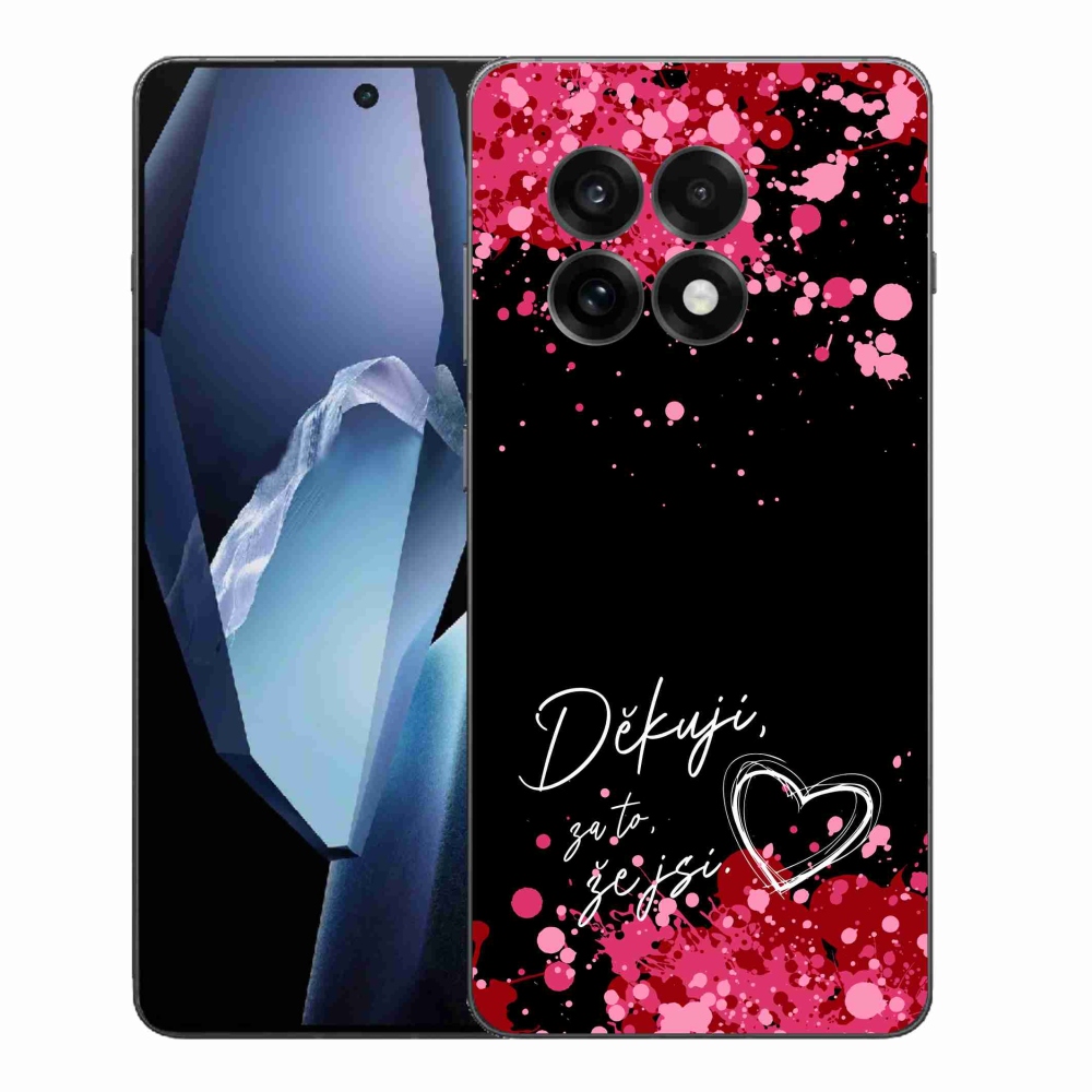 Gélový kryt mmCase na One Plus 13R - zamilovaný text 2 čierne pozadie