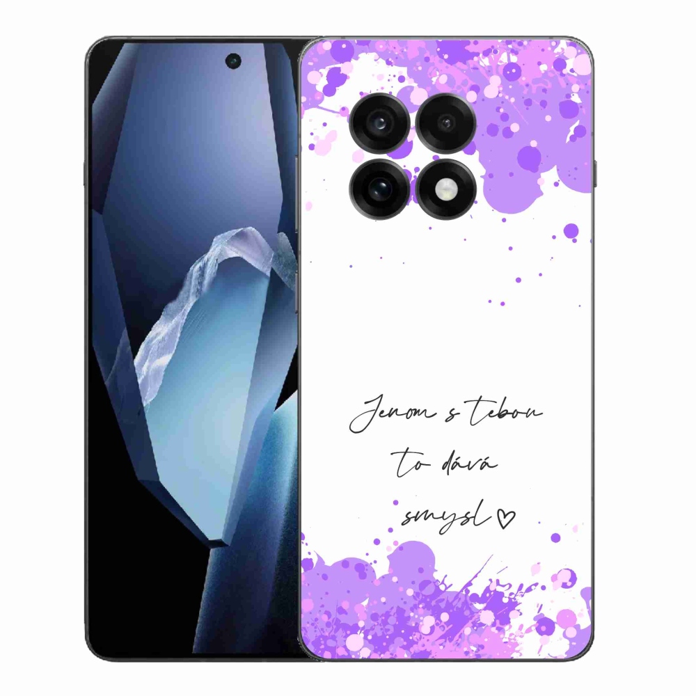 Gélový kryt mmCase na One Plus 13R - zamilovaný text biele pozadie