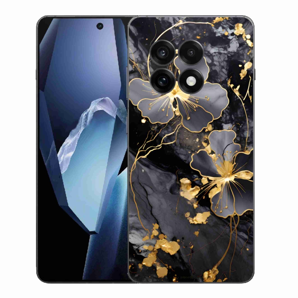Gélový kryt mmCase na One Plus 13R - zlaté kvety