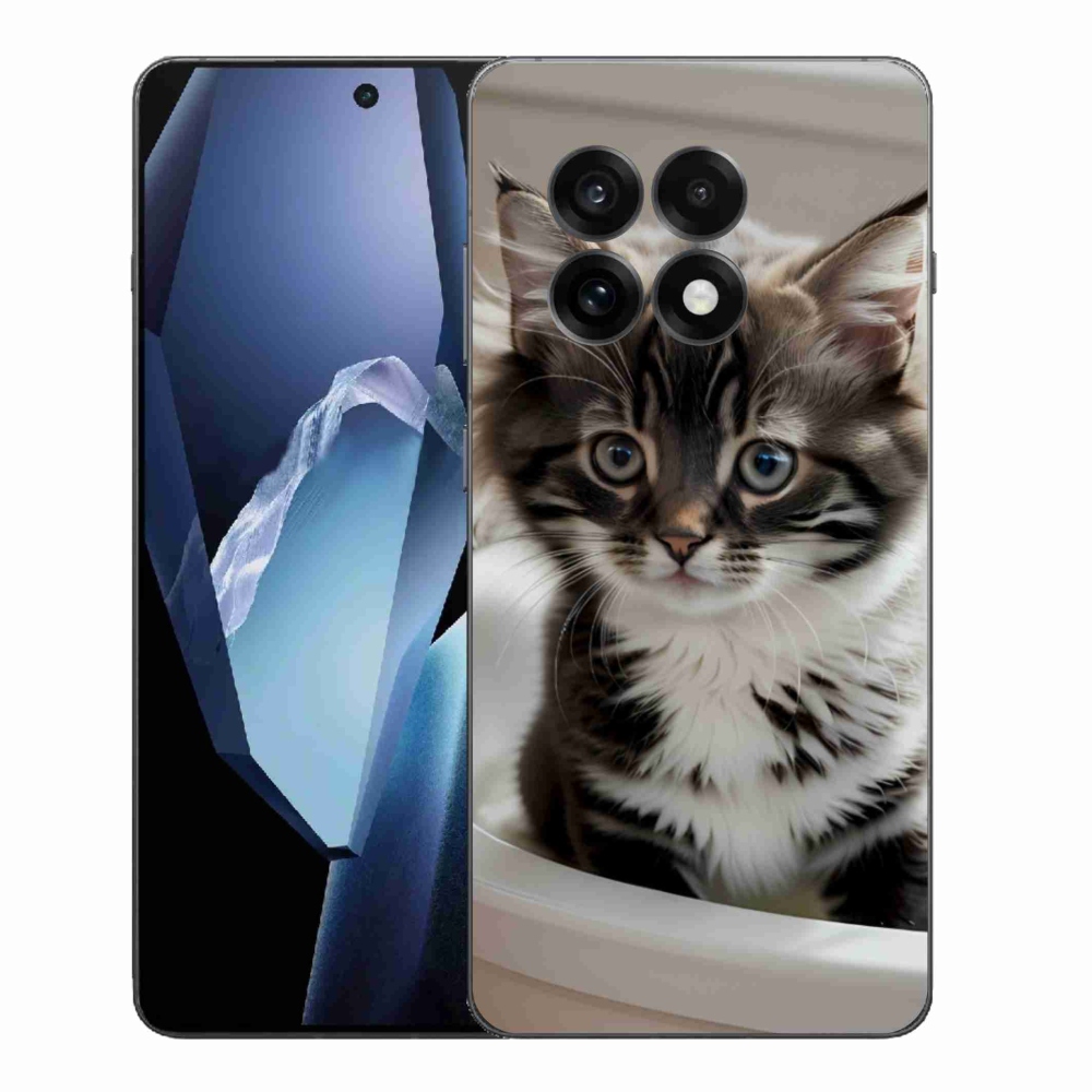 Gélový kryt mmCase na One Plus 13R - zvedavé mačiatko