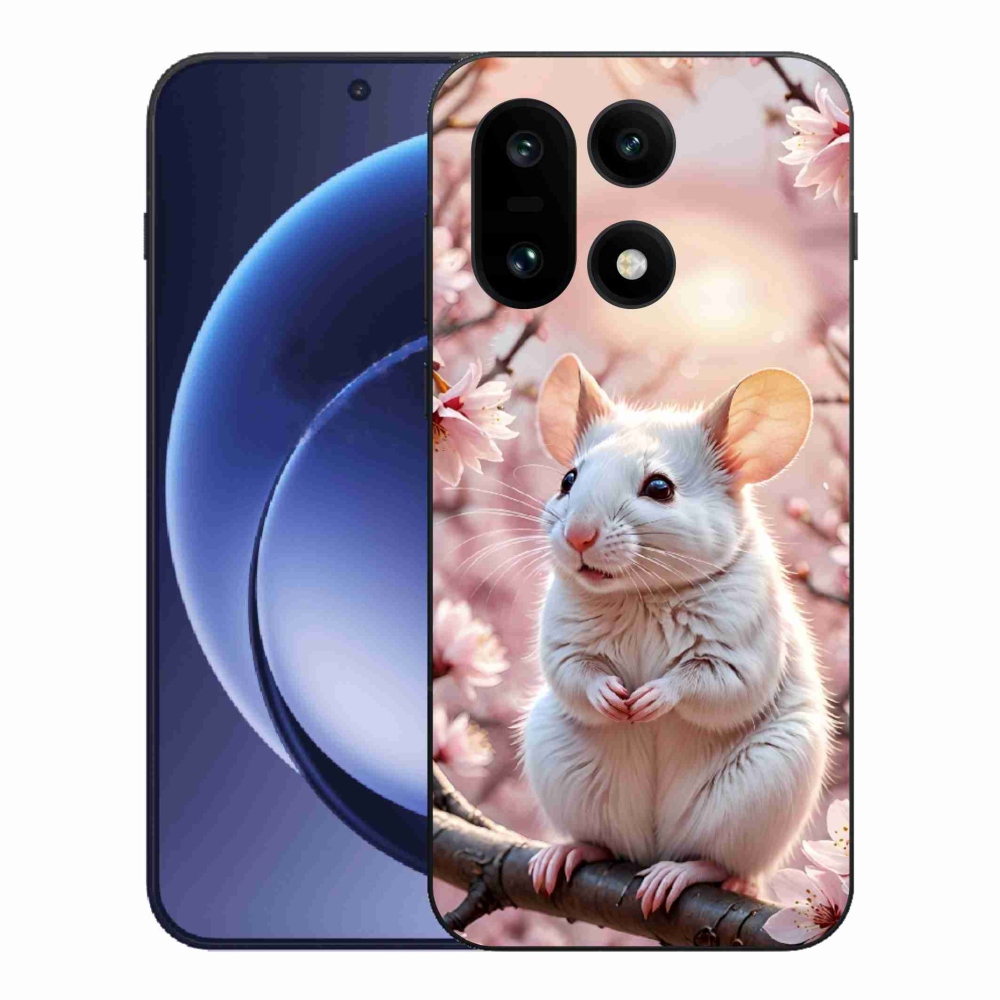 Gélový kryt mmCase na One Plus 15 - biela myš na vetve