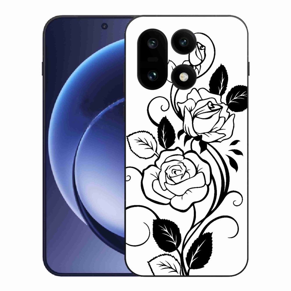 Gélový kryt mmCase na One Plus 15 - čiernobiela ruža
