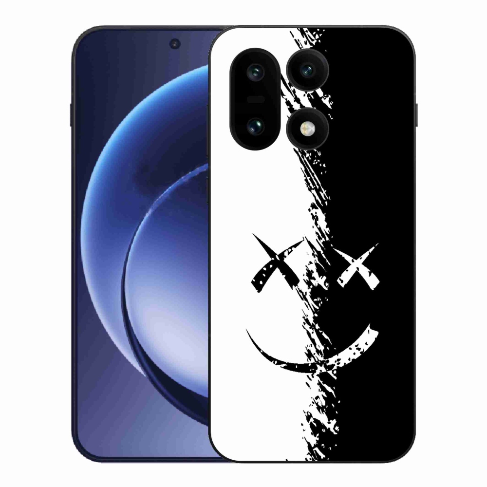 Gélový kryt mmCase na One Plus 15 - čiernobiely smajlík