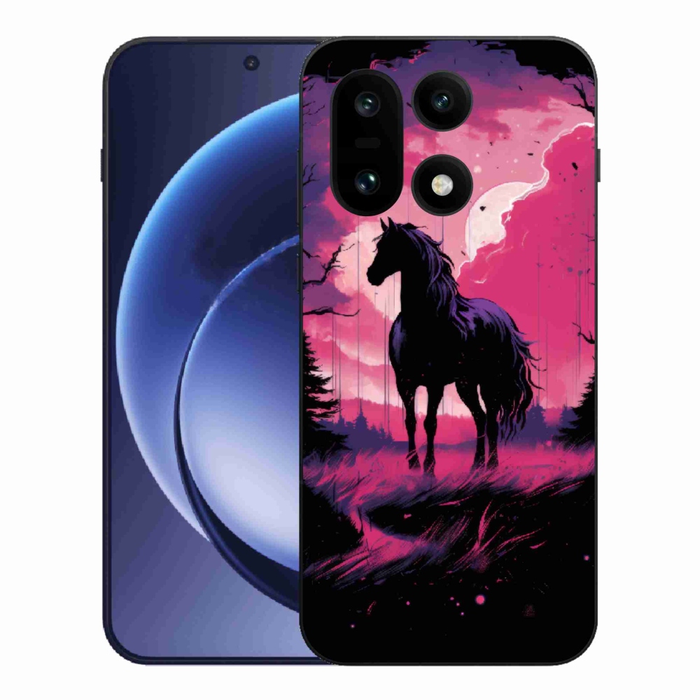 Gélový kryt mmCase na One Plus 15 - čierny kreslený kôň 1