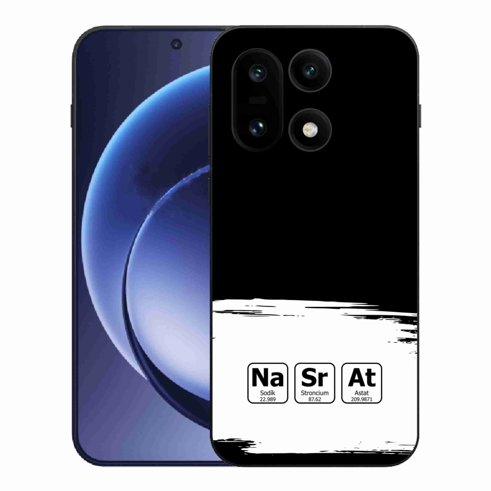Gélový kryt mmCase na One Plus 15 - chemické prvky bieločierne pozadie