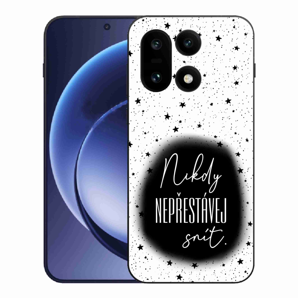 Gélový kryt mmCase na One Plus 15 - citát 1 čiernobiele pozadie