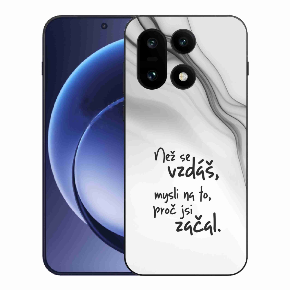 Gélový kryt mmCase na One Plus 15 - citát 2 biele pozadie