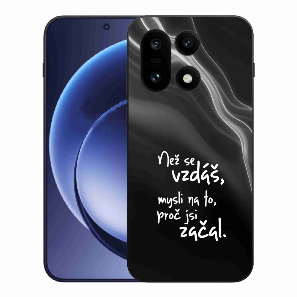 Gélový kryt mmCase na One Plus 15 - citát 2 čierne pozadie