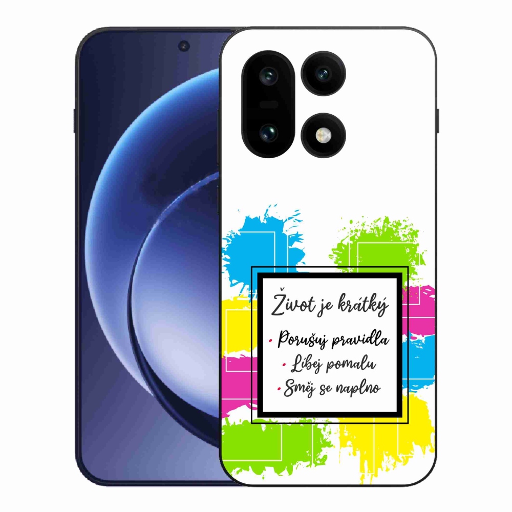 Gélový kryt mmCase na One Plus 15 - citát 5 biele pozadie