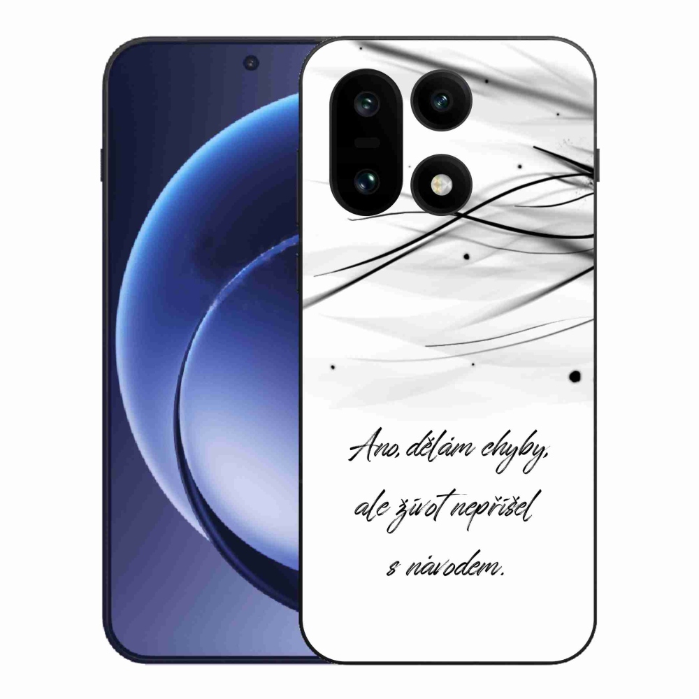 Gélový kryt mmCase na One Plus 15 - citát biele pozadie
