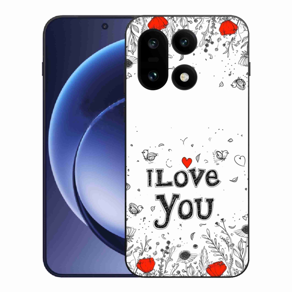 Gélový kryt mmCase na One Plus 15 - I love you biele pozadie