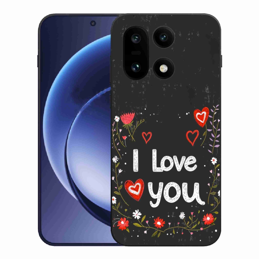 Gélový kryt mmCase na One Plus 15 - I love you čierne pozadie