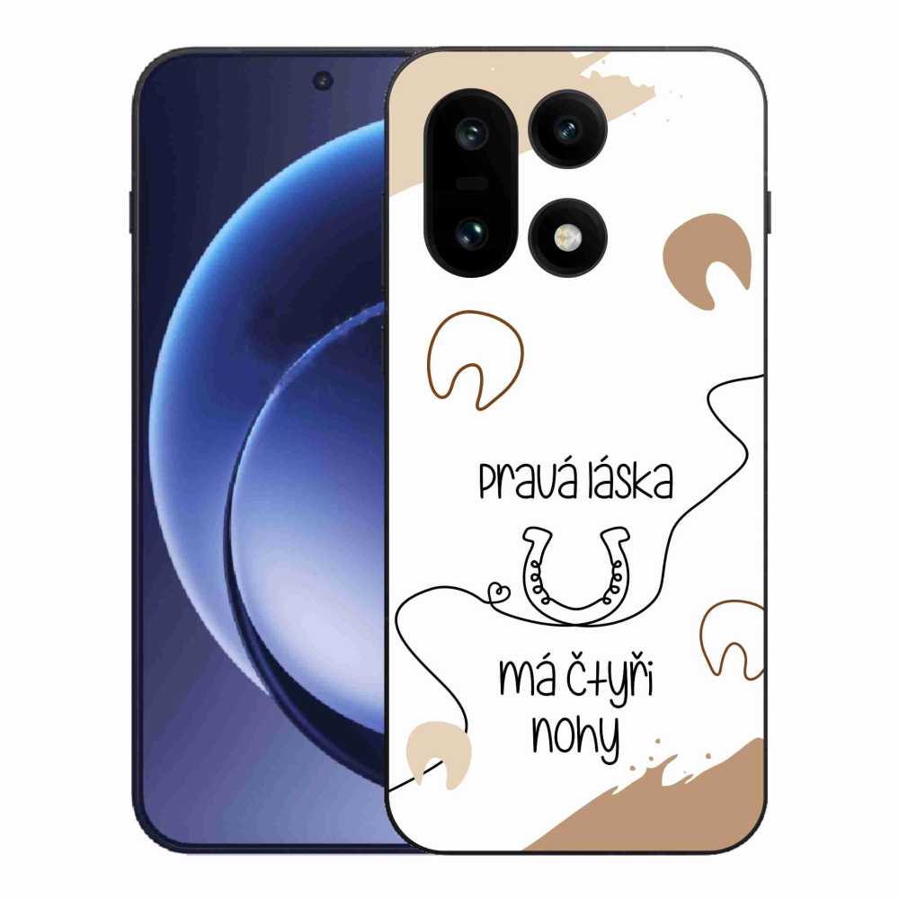 Gélový kryt mmCase na One Plus 15 - konský motív biele pozadie