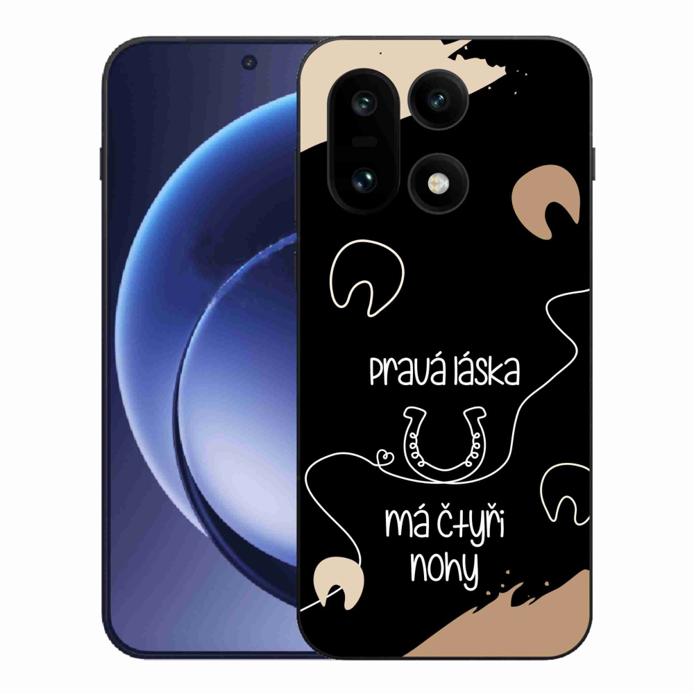 Gélový kryt mmCase na One Plus 15 - konský motív čierne pozadie